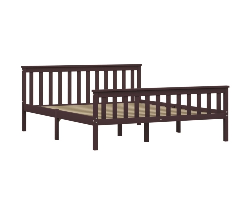 Estructura cama sin colchón madera pino marrón oscuro 160x200cm