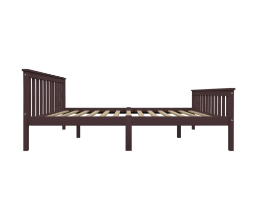 Estructura cama sin colchón madera pino marrón oscuro 160x200cm
