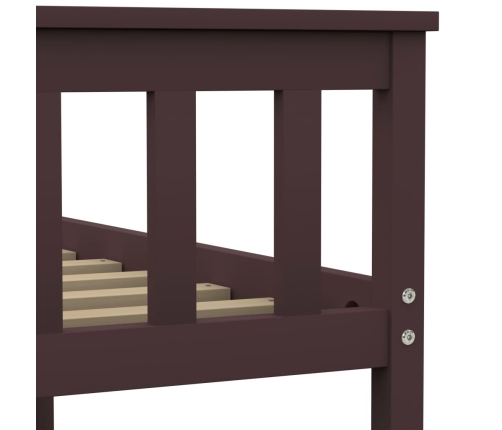 Estructura cama sin colchón madera pino marrón oscuro 160x200cm