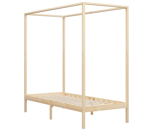 vidaXL Estructura de cama con dosel madera maciza de pino 100x200 cm