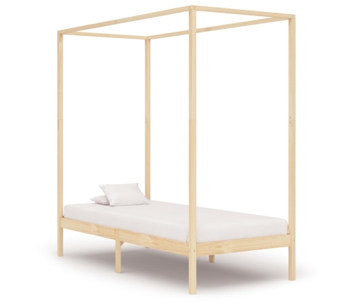 vidaXL Estructura de cama con dosel madera maciza de pino 100x200 cm