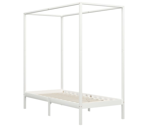 Estructura cama con dosel madera maciza pino blanco 90x200 cm