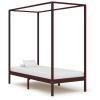 vidaXL Estructura cama dosel madera maciza pino marrón oscuro 90x200cm