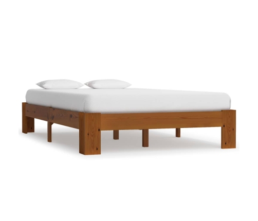 vidaXL Estructura de cama madera maciza pino marrón claro 120x200 cm