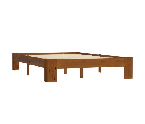 vidaXL Estructura de cama madera maciza pino marrón claro 120x200 cm