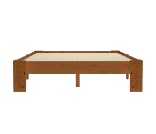 vidaXL Estructura de cama madera maciza pino marrón claro 120x200 cm