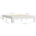 vidaXL Estructura de cama madera maciza pino blanco 140x200 cm