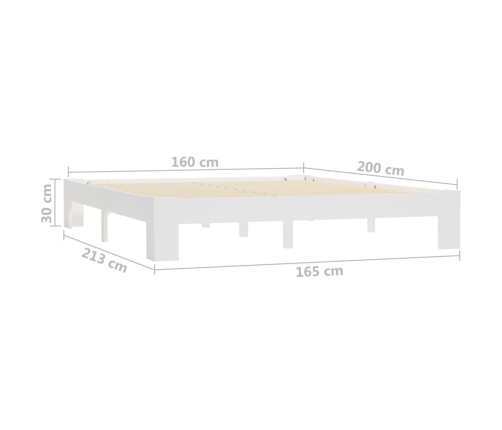 Estructura de cama sin colchón madera de pino marrón 160x200 cm