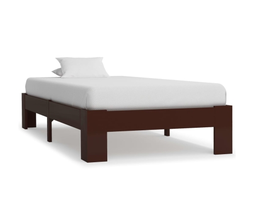 Estructura cama sin colchón madera pino marrón oscuro 100x200cm