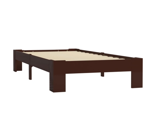 Estructura cama sin colchón madera pino marrón oscuro 100x200cm