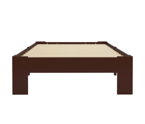 Estructura cama sin colchón madera pino marrón oscuro 100x200cm