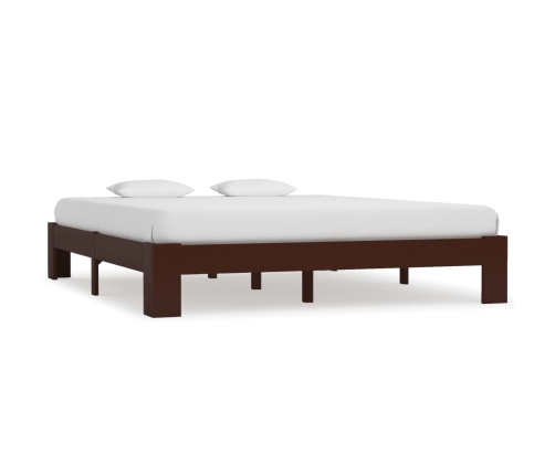 Estructura cama sin colchón madera pino marrón oscuro 160x200cm