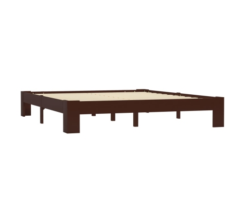 Estructura cama sin colchón madera pino marrón oscuro 160x200cm