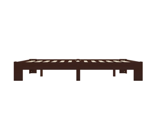 Estructura cama sin colchón madera pino marrón oscuro 160x200cm