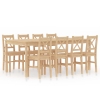 Conjunto de comedor 9 piezas madera de pino