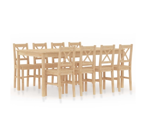 Conjunto de comedor 9 piezas madera de pino