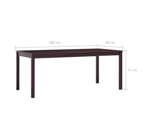 Conjunto de comedor 9 piezas madera de pino marrón oscuro