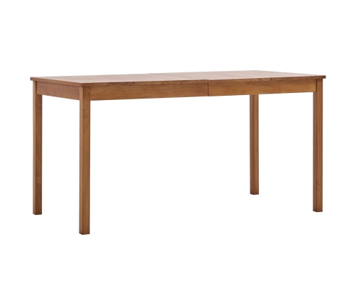 Mesa de comedor de madera de pino marrón miel 140x70x73 cm