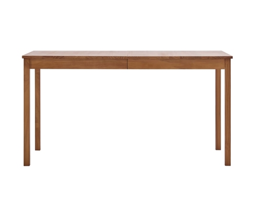 Mesa de comedor de madera de pino marrón miel 140x70x73 cm