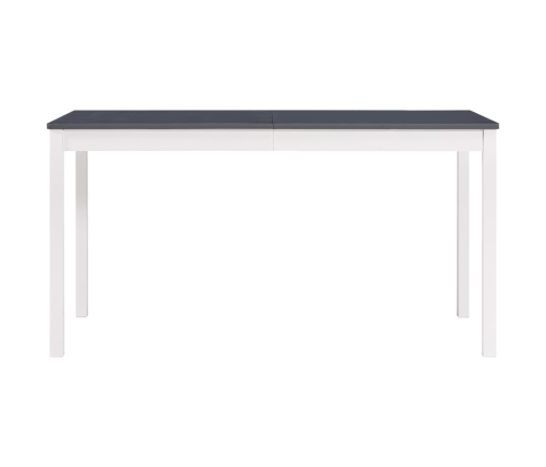 vidaXL Mesa de comedor de madera de pino blanco y gris 140x70x73 cm