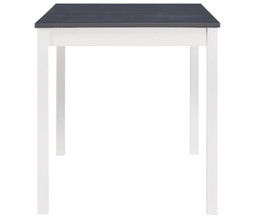 vidaXL Mesa de comedor de madera de pino blanco y gris 140x70x73 cm