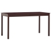 vidaXL Mesa de comedor de madera de pino marrón oscuro 140x70x73 cm