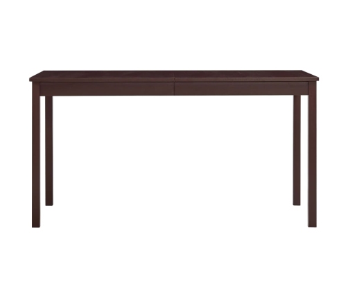 Mesa de comedor de madera de pino marrón oscuro 140x70x73 cm