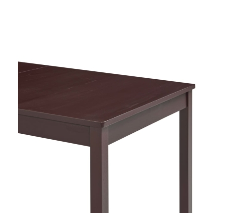 Mesa de comedor de madera de pino marrón oscuro 140x70x73 cm