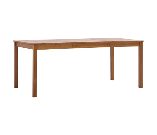 Mesa de comedor de madera de pino marrón miel 180x90x73 cm