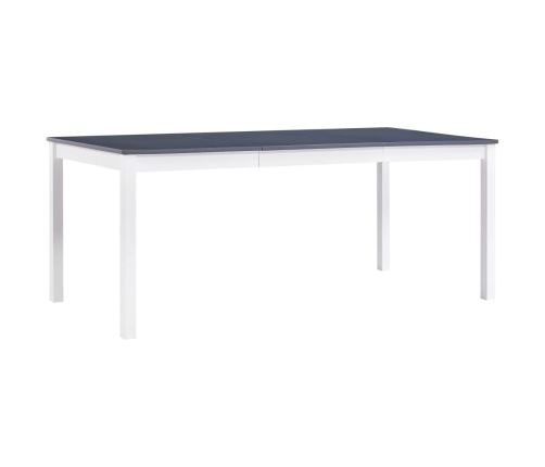 vidaXL Mesa de comedor de madera de pino blanco y gris 180x90x73 cm