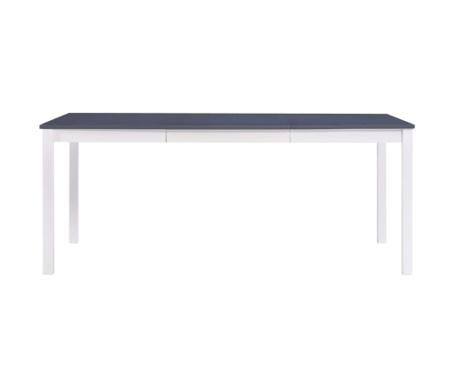 vidaXL Mesa de comedor de madera de pino blanco y gris 180x90x73 cm