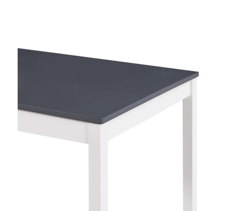 vidaXL Mesa de comedor de madera de pino blanco y gris 180x90x73 cm