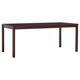 Mesa de comedor de madera de pino marrón oscuro 180x90x73 cm