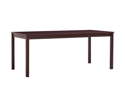 Mesa de comedor de madera de pino marrón oscuro 180x90x73 cm