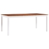 vidaXL Mesa de comedor de madera de pino blanco y marrón 180x90x73 cm