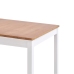 Mesa de comedor de madera de pino blanco y marrón 180x90x73 cm