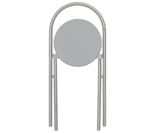 Juego de comedor plegable con estante 3 pzas MDF y acero gris