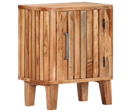 Mesita de noche de madera maciza de acacia 40x30x50 cm