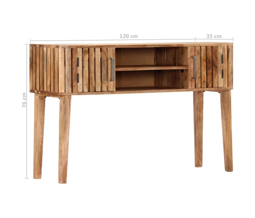 Mesa consola de madera maciza de acacia 120x35x76 cm