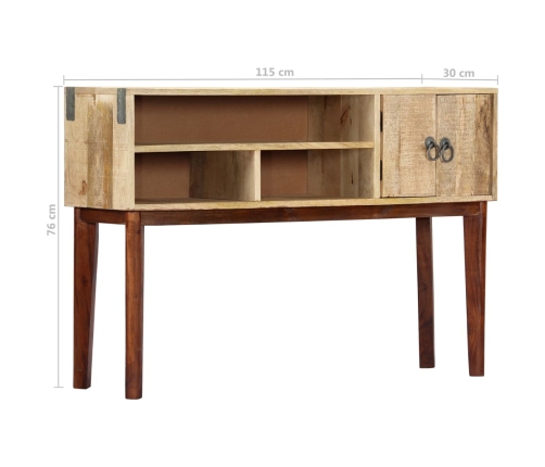 Mesa consola de madera maciza de mango rugosa 115x30x76 cm