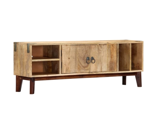 Mueble para TV de madera maciza de mango rugosa 130x30x46 cm