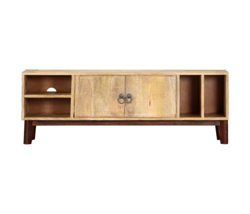 Mueble para TV de madera maciza de mango rugosa 130x30x46 cm