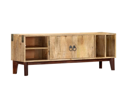 Mueble para TV de madera maciza de mango rugosa 130x30x46 cm