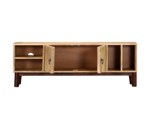 Mueble para TV de madera maciza de mango rugosa 130x30x46 cm