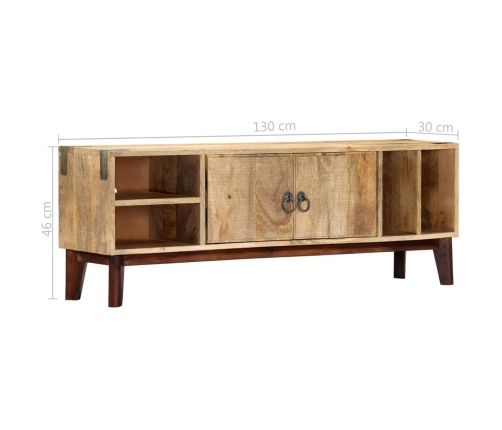 Mueble para TV de madera maciza de mango rugosa 130x30x46 cm