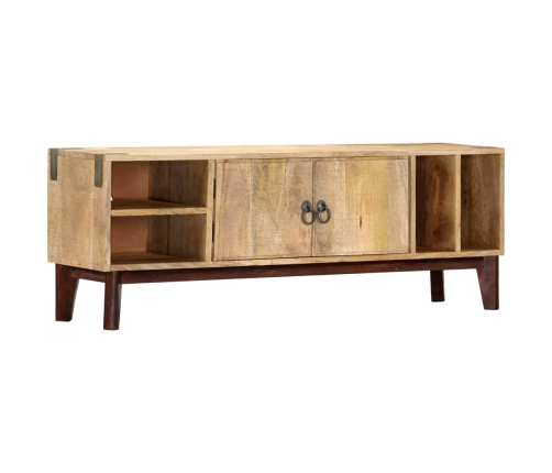 Mueble para TV de madera maciza de mango rugosa 130x30x46 cm