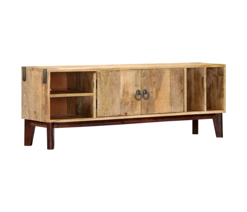 Mueble para TV de madera maciza de mango rugosa 130x30x46 cm