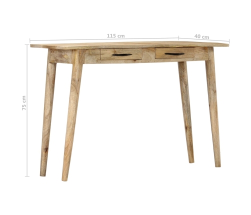 Mesa consola de madera maciza de mango rugosa 115x40x75 cm