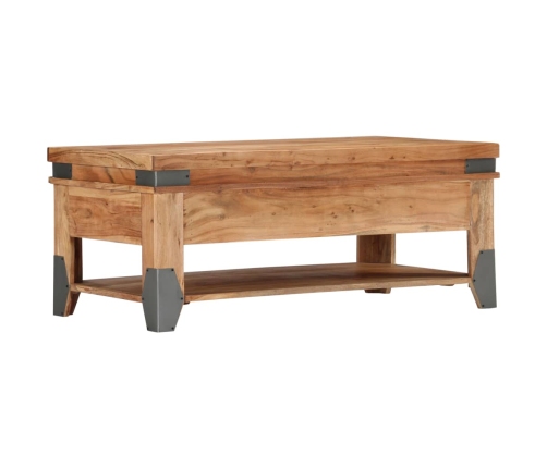 Mesa de centro de madera maciza de acacia 110x52x45 cm