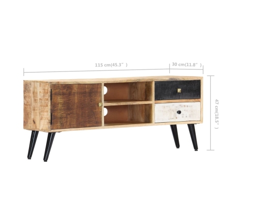 Mueble para TV de madera maciza de mango 115x30x47 cm